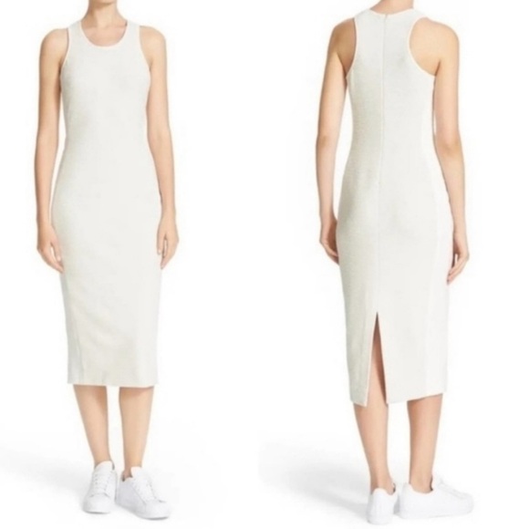 Diane Von Furstenberg Teyla Sleeveless Midi Dress White Cream Ivory Size 12 - Picture 1 of 15